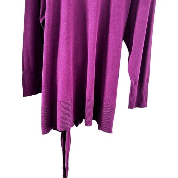 NWT Eloquii Sweater Burgundy Rose Tie Waist Tunic Sweater 4XL 26/28 - Picture 10 of 16